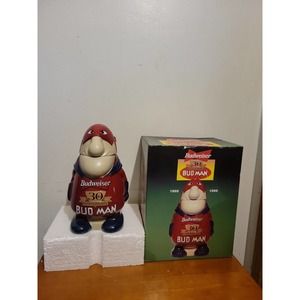 Bud Man Budweiser 1999 30th Anniversary Character Lidded Beer Stein in Box 1772B